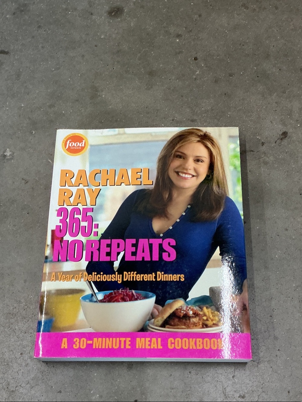 Rachael Ray 365: No Repeats Cookbook — Blue, Pink, Orange Accents